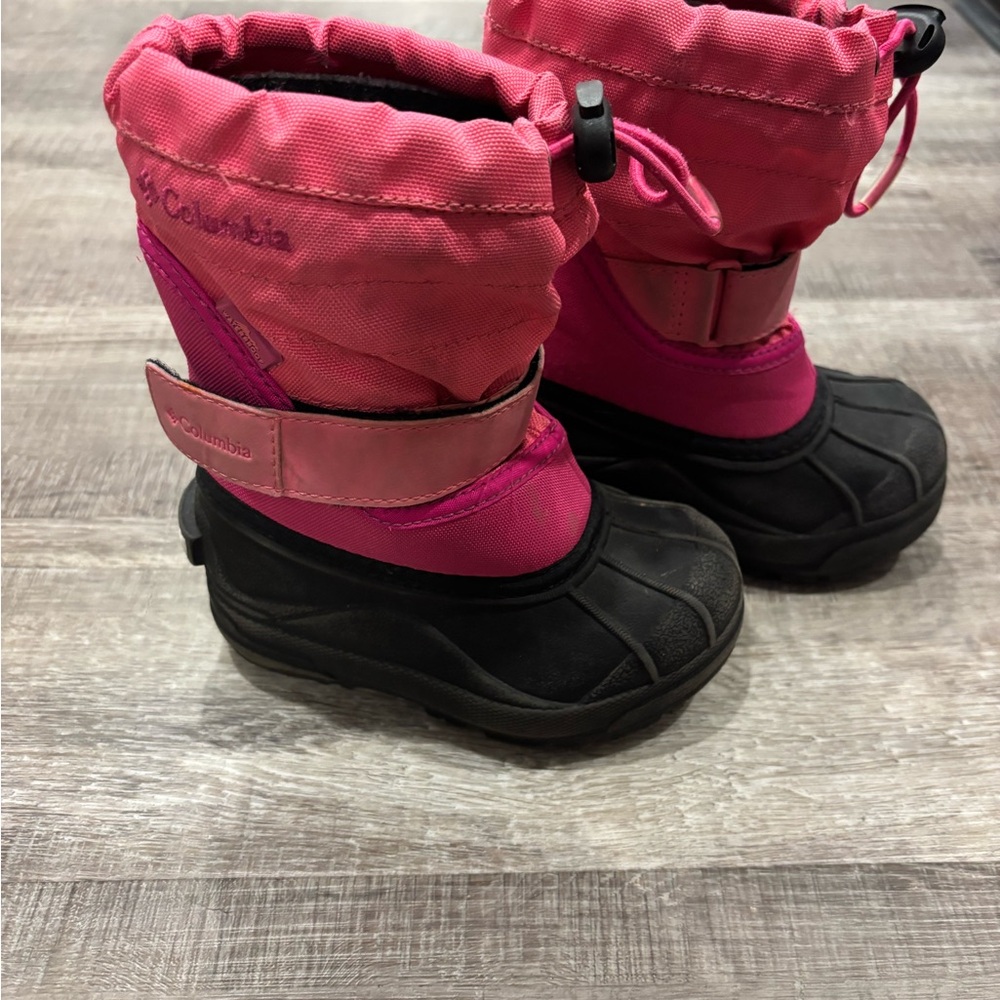 Columbia Kids Pink Black Winter Snow Boots